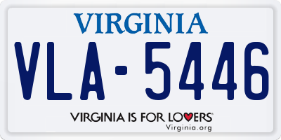 VA license plate VLA5446