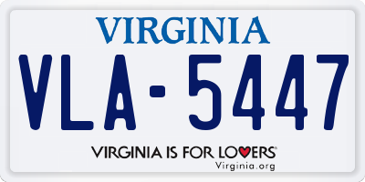 VA license plate VLA5447