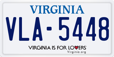 VA license plate VLA5448
