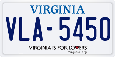VA license plate VLA5450