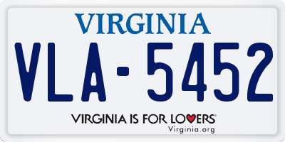 VA license plate VLA5452