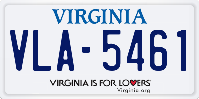 VA license plate VLA5461