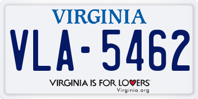 VA license plate VLA5462