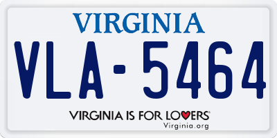 VA license plate VLA5464