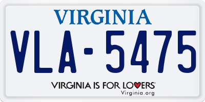 VA license plate VLA5475