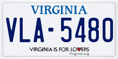 VA license plate VLA5480