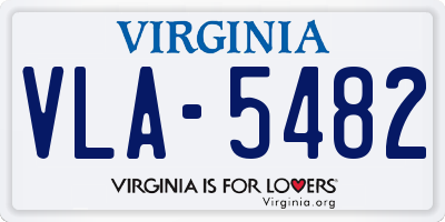 VA license plate VLA5482