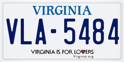 VA license plate VLA5484