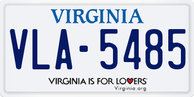 VA license plate VLA5485