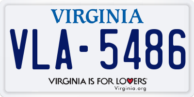 VA license plate VLA5486