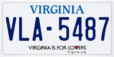 VA license plate VLA5487