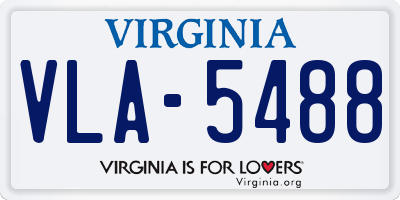 VA license plate VLA5488