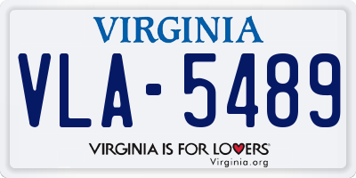 VA license plate VLA5489