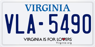 VA license plate VLA5490