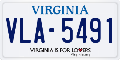 VA license plate VLA5491