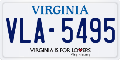 VA license plate VLA5495