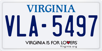 VA license plate VLA5497