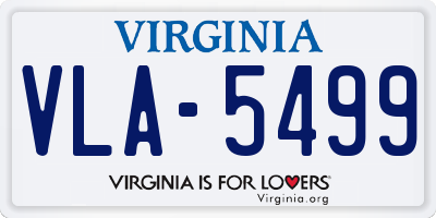 VA license plate VLA5499