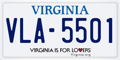 VA license plate VLA5501