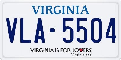VA license plate VLA5504
