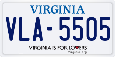 VA license plate VLA5505