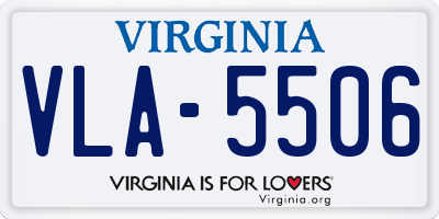VA license plate VLA5506