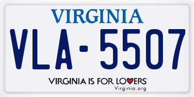 VA license plate VLA5507