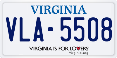 VA license plate VLA5508