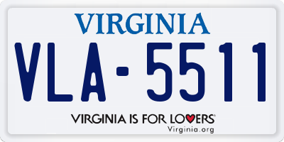 VA license plate VLA5511