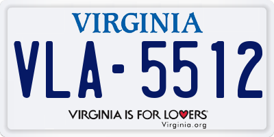 VA license plate VLA5512