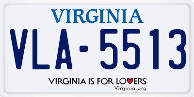 VA license plate VLA5513