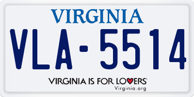 VA license plate VLA5514