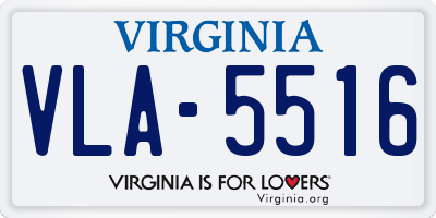 VA license plate VLA5516
