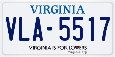 VA license plate VLA5517