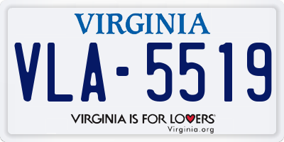 VA license plate VLA5519
