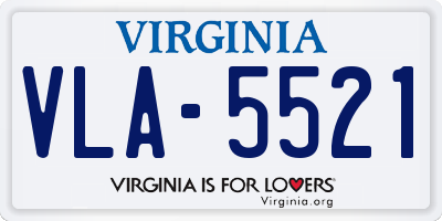 VA license plate VLA5521