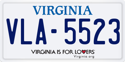 VA license plate VLA5523