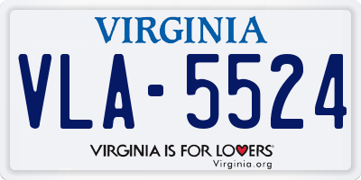 VA license plate VLA5524