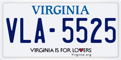 VA license plate VLA5525