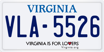 VA license plate VLA5526