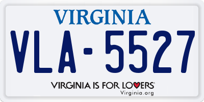 VA license plate VLA5527