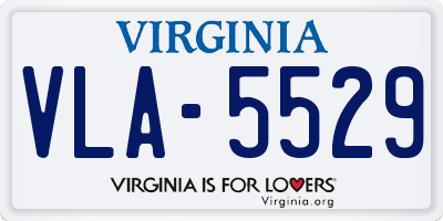 VA license plate VLA5529