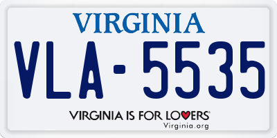 VA license plate VLA5535