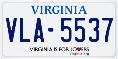 VA license plate VLA5537