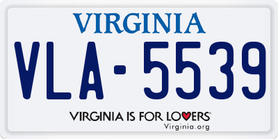 VA license plate VLA5539