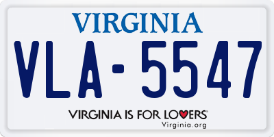 VA license plate VLA5547