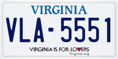VA license plate VLA5551