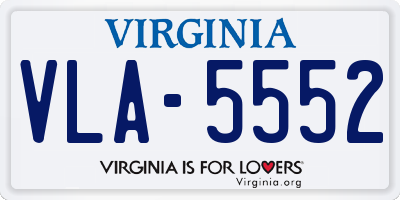 VA license plate VLA5552