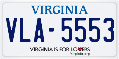 VA license plate VLA5553