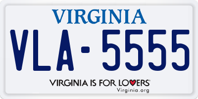 VA license plate VLA5555